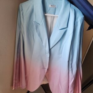 "WHY DRESS", Ombre Accordion Sleeve Blazer, Women's L